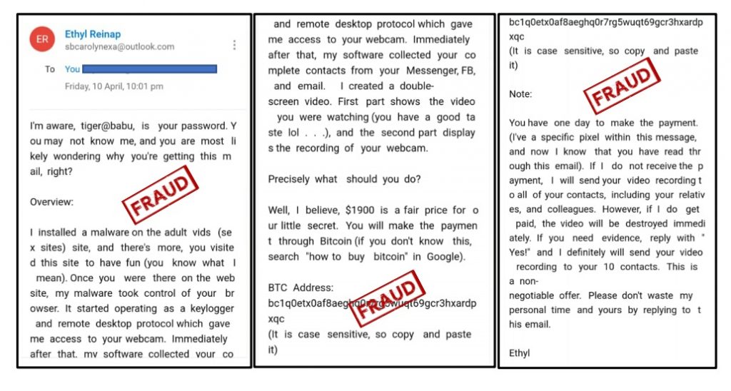 Maharashtra Cyber Advisory, Intimidating Email Fraud