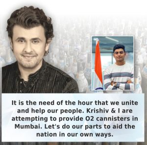 Singer Sonu Nigam first, from the Bollywood music industry, and golfer Krishiv KL Teckchandani comes together to provide portable oxygen canisters.